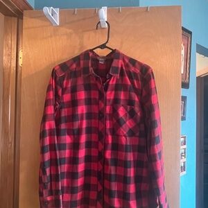 Eddie Bauer Red and Black Plaid Women's Shirt